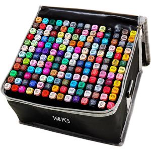 168 Colors Alcohol Markers Artist Drawing Dual Tip Marker Pen for Adult Coloring Painting Supplies Perfect for Kids Boys Girls Students Adult(168 Black Shell)