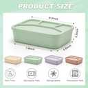 4 Pcs Silicone Bento Box Reusable Lunch Container Smooth Leak Proof Lunch Box Rectangle Bento Boxes for Adult Work Travel Food Meal Compartment Storage, 4 Colors (Light Color)