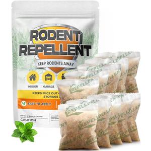 Rodent Repellent, Mouse Repellent Pouches, Mice Repellent Indoor, Mouse Deterrent Outdoor, Rat Repellent, Extra-Strength Rodent-Repelling Pouch, Peppermint to Keep Mice Away from Garage-10P (1.5 Ounce (Pack of 10))