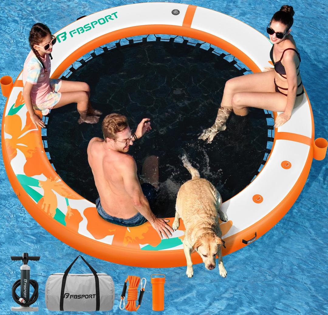 FBSPORT Inflatable Water Hammock Round Floating Ring for Adults