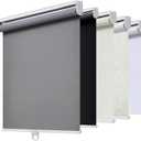 AOSKY Blackout Cordless Roller Shades for Windows, 24.5" W x 72" H, Grey