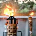 16oz Torch Replacement Canisters, Bamboo Lantern Refillable Torches, Decorative Torch Canister Replacement for Yard, Patio, Deck, Garden, Party, Landscap (16OZ-6PCS)