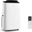 15000 BTU Portable Air Conditioner - Cools 700-850 Sq Ft Rooms, 3-IN-1 Quiet Portable AC Unit, Full Installation Kits for Large Room, Sleep Mode, Auto Swing, 24H Timer, White