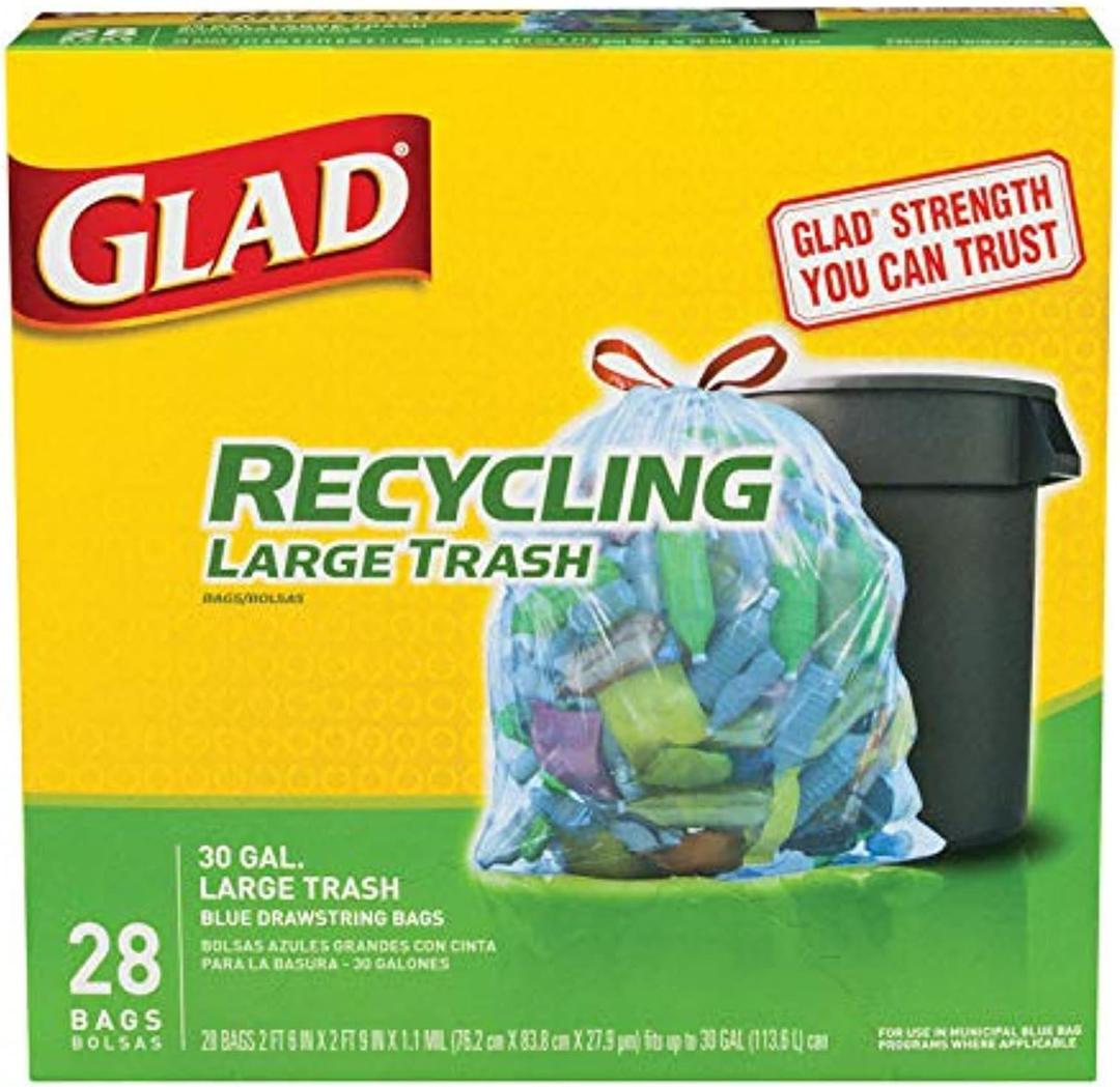 Glad Recycling 30 gal. Trash Bags Drawstring 28 pk (1 Count (Pack of 28))