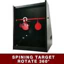 Atflbox 7 x 9 Inch BB Gun Target Trap with 20pcs Paper Targets and Spinning Metal Silhouettes Shooting Targets for Backyard, Outdoor, Indoor, Suitable for Airsoft, Rifle, Pellet Gun