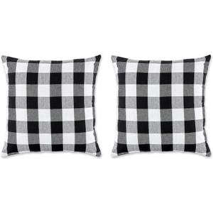 DII 100% Cotton Buffalo Check Pillow Cover Set, Black, 20x20, 2 Piece
