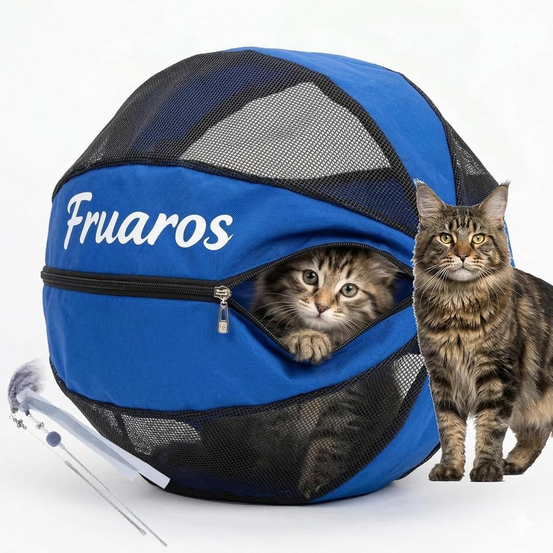 Outdoor Cat Exercise Ball 2.0, Breathable Interactive Rolling Toy for Indoor & Outdoor Play, Durable Lightweight Cat Play Ball for Exercise & Enrichment
