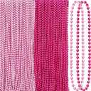 Bucherry 200 Pcs Breast Cancer Awareness Necklace 33 Inch 7 mm Pink Bead Necklace Decoration Bulk Red Round Beaded Costume Decor for Breast Cancer Accessories Souvenir Women Event Parade