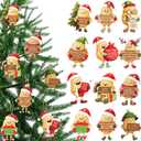2 x Thyle 12 Pcs Potato Christmas Ornament Set Wooden Christmas Tree Decorations Potato Hanging Ornaments with Hanging Rope for Xmas Holiday Party Supplies