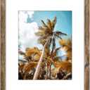 Frametory, 16x20 Picture Frame With Mat for 11x14 Picture - High Definition Glass Wide Molding - Preinstalled Wall Mounting Hardware (Rustic Brown, 1 Pack)