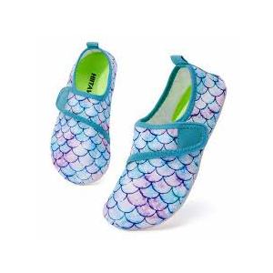 HIITAVE Kids Water Shoes Non-Slip Beach Swim Barefoot Quick Dry Aqua Pool Socks for Boys & Girls Toddler, size 9/10