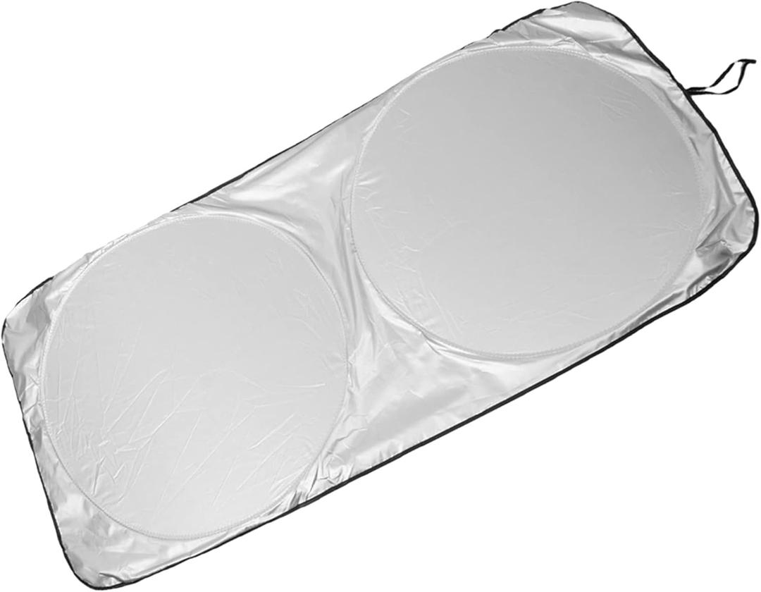 uxcell Black Silver Tone Rear Windshield Sun Shade for Car