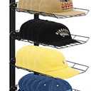 Hat Display 9 Tier, Hat Rack Stand Up to 70 Caps, Metal Hat Stands for Multiple Hats, Commercial Retail Hats Display, Black