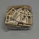 Gerrii 36 Pcs Wooden House Christmas Ornaments Unfinished Laser Hollowing Wood House Sign DIY Wood Christmas Ornament for Crafts Gift Folk Scandinavian Xmas Hanging Decorations