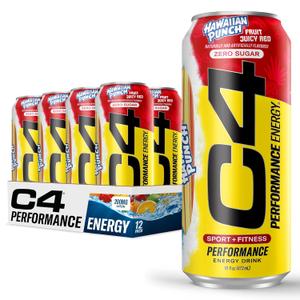 C4 Energy Drink, Hawaiian Punch Fruit Juicy Red, Carbonated Sugar Free Pre Workout Performance Drink with no Artificial Colors or Dyes, 16oz Pack of 12 (BB: 07/2026) C4 Energy Drink, Hawaiian Punch Fruit Juicy Red, Carbonated Sugar Free Pre Workout Performance Drink with no Artificial Colors or Dyes, 16oz Pack of 12 (BB: 07/2026)