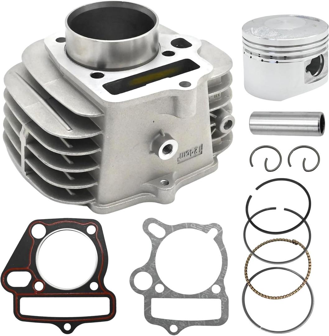 Anxingo 52.4mm Aluminum Cylinder Big Bore Kit with Piston Kit and Gaskets, Replacement for Lifan 125cc LF125 Horizontal Engines CRF Dirt Pit Bike ATV