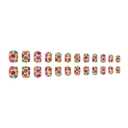 2 x Square Press on Nails Short Acrylic Nails with Flowers Design Colorful Nails for Women 24 PCS/Set