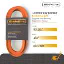 Deck/Drive Belt/Kevlar Cord / 1/2" X 92 1/2" - Compatible with Ariens 21546080, AYP 130969 532130969, Husqvarna 532130969, Poulan 532130969, John Deere M151277 M144044