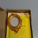 Leinuosen 5 Pcs Golden Refrigerator Mini Frames Magnetic Vintage Picture Display with Back Small Antique Picture Frames with Hooks and Rope Refrigerator Magnets Photo Display Christmas Decor, Style A