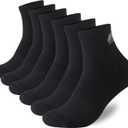 Wildarms Men's 6-Pack Running Socks - Cotton Ankle Socks with Arch Support, Cushioned & Breathable for Sports & Hiking (US, Numeric, 8, 10, Regular, Regular, 6, Black6)