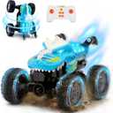 JICUICUI Dinosaur Monster Truck Toys - Remote Control Monster Truck with Light, Mini Dinosaur Toys for Kids,Rechargeable RC Truck with360 Spins and Drifting, Remote Control Car for Boys 4-7