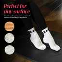 CoolMate Pilates Socks with Grips for Women, Yoga Socks, Crew Non Slip Women for Barre, Pilates Gifts for Women (White)