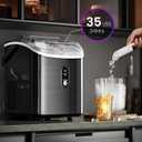 Kismile Nugget Ice Makers Countertop,35Lbs/24H,Self-Cleaning,Black