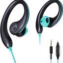 Upgrade Wired Sports Earbuds with Ear Hooks, Running Headphones Secure Fit Wrap Around Ear, Sweatproof In-Ear Earphones with Microphone, 3.5mm Jack for Smartphone Laptop Tablet MP3 Workout Jogging Gym
