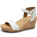 DREAM PAIRS Women's Open Toe Buckle Ankle Strap Platform Wedge Sandals, 8