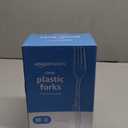 Amazon Basics Disposable Clear Plastic Forks, Premium Quality, 100 Count, Large Pack