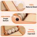 3 Transformable Shapes Cat Scratching Post - Adjustable L-Shape Sisal Scratcher with Multiple Fresh Fun Play Modes, 100% Natural Solid Beechwood& Sisal, Eco-Friendly Furniture Protector