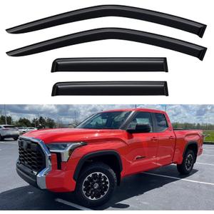 Window Visors Rain Guards for 2022-2026 Toyota Tundra Double Cab, Out-Channel Window Vent Wind Deflectors Visors Shades for 22 23 24 25 26 Tundra Extended Cab