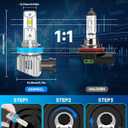 Fit for Jeep 2014-2017 Grand Cherokee Light Bulbs, High/Low Beam Fog Light Bulbs Combo, 800% Brightness CSP Chips, 6000K White, Efficient Heat Dissipation, Pack of 6