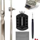 Watch Case Back Remover Tool, Adjustable Watch Wrench for Threaded Back Covers Watchmaker Repair Kit for Battery Replacement (Square Beak)