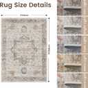 Rugland 8x10 Area Rugs for Living Room, Vintage Washable Area Rug, Taupe