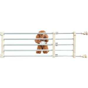 Short Dog Gate, Expandable Puppy Gate for Doorways 22-39.4W to Step Over Pressure Low Pet Gate Adjustable Safety Dog Doors for Stairs Windows Gate Black (S 9.4" H) (Small, Rice-white)