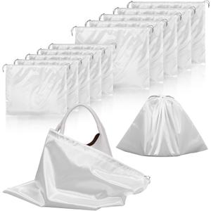 COMNICO Dust Bags for Handbags, 12 Pcs Silk Dust Covers With Drawstring Travel Storage Pouch Purse Storage Organizer for Purses and Handbags Shoes Boots Bags Luggage