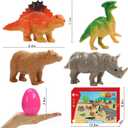 CUTE STONE 24 Pack Filled Easter Eggs with Dinosaurs and Animals, Easter Basket Stuffers Easter Party Favors for Kids