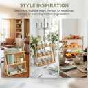3 Tier Bamboo Serving Tray, Rectangle Serving Platters Tiered Tray Stand, Fruit Cupcake Display Stand Farmhouse Decorative Trays for Appetizers, Snacks, Dessert, Party, Birthday, Wedding
