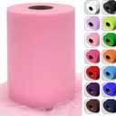 2 x Pink Tulle Fabric Roll 6 Inch by 100 Yards (300 feet) Sheer Netting Spool for Tutu Skirt Gift Wrapping Wedding Valentine's Day Baby Shower Party Decorations DIY Crafts