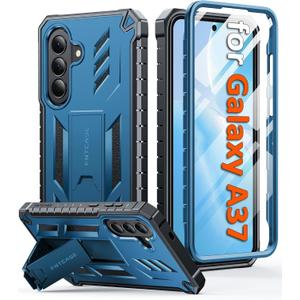 FNTCASE for Samsung Galaxy A37 Case: for A37/A36 [Built-in Screen Protector & Kickstand] Military-Grade Drop Protection Heavy Duty Protective Full Body Shockproof Rugged Sturdy Phone Cover Blue