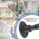 Heavy Duty Shower Rod - Industrial Shower Curtain Rod Wall Mounted for Bathroom,Closet,Room Divider,Outdoor Patio - 28 to 76"Adjustable Shower Pole - Matte Black