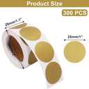 300Pcs Scratch Off Stickers 1 Inch Round Labels, Gold Self Adhesive Scratch Off Cards, Scratcher Stickers for Lottery Tickets, DIY, Wedding, Party Favor, Raffle Card Creating
