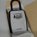 Puroma Large Key Lockbox with Hook, Resettable Combination Code Lock Box, Waterproof Security Wall Mount Lock Box with Shackle for Outdoor, Home, Door Handle Apartment Key Storage (2 Pack, Gray) (Grey)