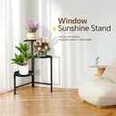 3 Tier Plant Stand Indoor, Metal Plant Shelf Outdoor, Foldable Corner Tall Plant Rack for Multiple Plants, Flower Pot Holder Display Stand for Living Room Patio Home Decor for Gardening