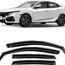 CLIM ART in-Channel Incredibly Durable Rain Guards for Honda Civic 2016-2021 Hatchback, Original Window Deflectors, Vent Window Visors, Vent Deflector, 4 pcs. - 617309