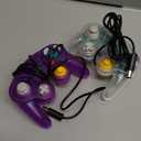Reiso Gamecube Controller, 2 Pack NGC Classic Wired Controller for Wii Game cube Console (Clear Purple and Clear White)