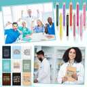 18 Pcs Christmas Pharmacy Technician Gifts, 9 Pharmacist Notebooks Journal & 9 Ballpoint Pen, Thank You Christmas Gifts for Pharmacy Technician, Nurses, School Medical Assistants Students