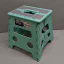 ACKO Folding Step Stool 13 Inch Stool Heavy Duty Plastic Foldable Step Stools for Kids, Stepping Stool with Handle, Suitable for Kitchen Hold Up to 300 LB (Teal 1PC)