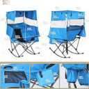 Nice C Rocking Camping Chair with Canopy, XL Oversized Folding Rocker for Adult, Outdoor Umbrella Chair with Shade, Cup Holder, Cooler Bag, Carry Bag, for Sports, Patio, Backyard (1 Pack, Blue)